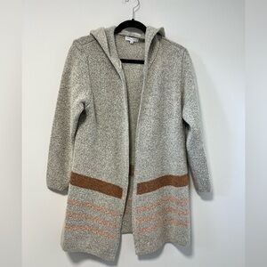 Emory Park Hooded Cardigan with Stripes -oversized